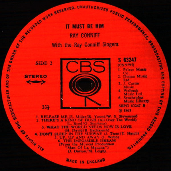 Ray Conniff And The Singers - It Must Be Him (Vinyl) Image