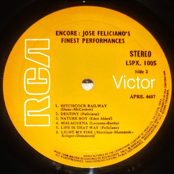 José Feliciano - Encore! Jose Feliciano's Finest Performances (Vinyl)