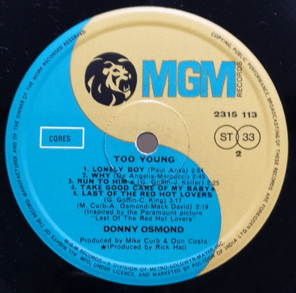 Donny Osmond - Too Young (Vinyl)