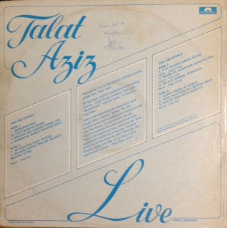 Talat Aziz - Live (Vinyl) (2 LP) Image