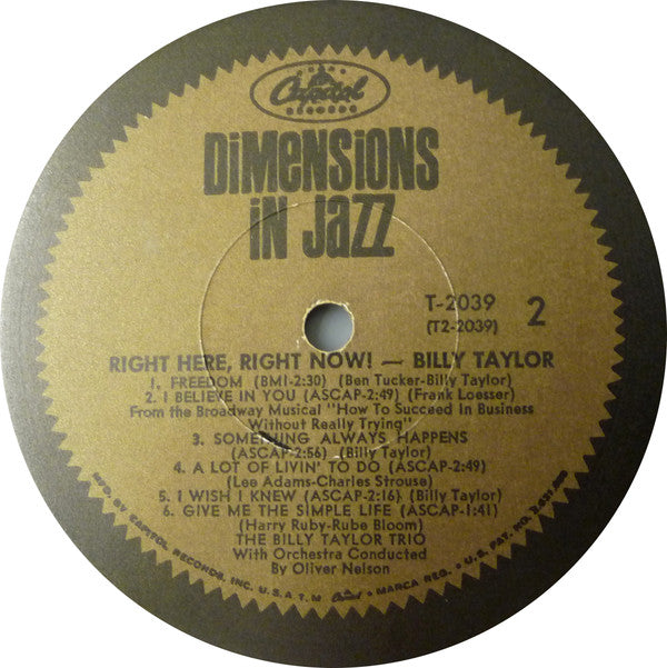 Billy Taylor - Right Here, Right Now! (Vinyl)