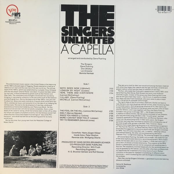 Singers Unlimited, The - A Capella (Vinyl)