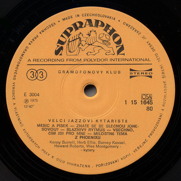 Various - VelcÃ­ JazzovÃ­ KytaristÃ© (Vinyl) Image