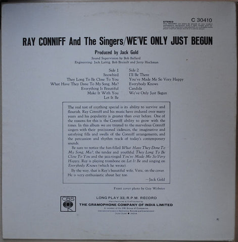 Ray Conniff And The Singers - We've Only Just Begun (Vinyl