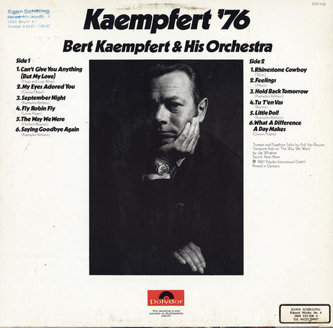 Bert Kaempfert & His Orchestra - Kaempfert '76 (Vinyl) Image