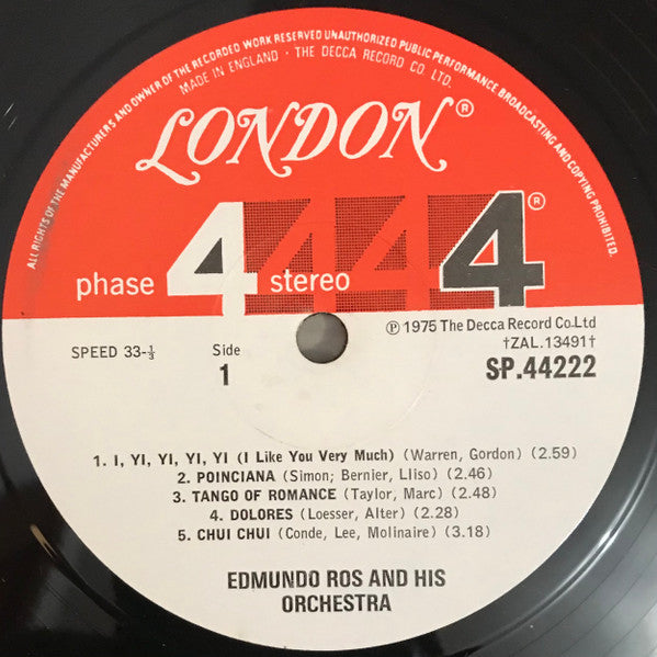 Edmundo Ros & His Orchestra - Reminisce With Ros (Vinyl) Image
