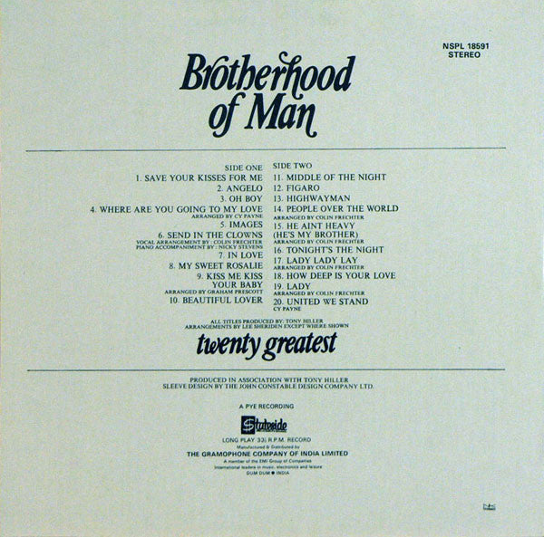 Brotherhood Of Man - Twenty Greatest (Vinyl)