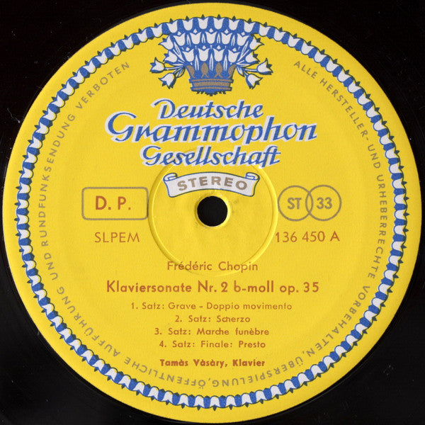 FrÃ©dÃ©ric Chopin ; TamÃ¡s VÃ¡sÃ¡ry - Piano Sonatas No. 2 In B-flat Minor and No. 3 In B Minor (Vinyl) Image