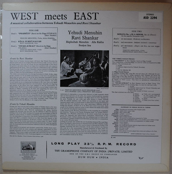 Yehudi Menuhin & Ravi Shankar - West Meets East (Vinyl) Image
