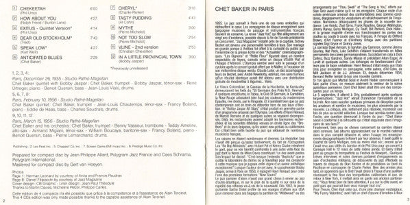 Chet Baker - Chet In Paris Volume 3 (Cheryl) (CD)