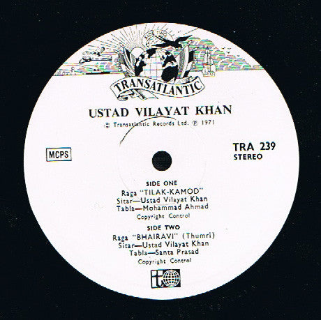 Vilayat Khan - Raga Tilak Kamod / Raga Bhairavi (Vinyl) Image