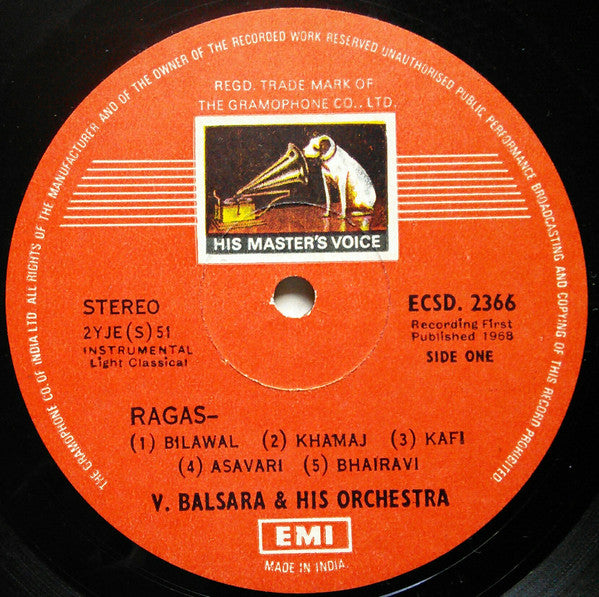 V. Balsara & His Orchestra - Raga Mood (Vinyl) Image