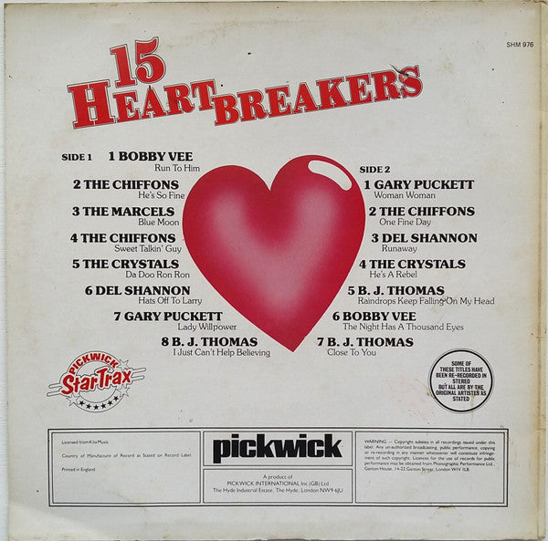 Various - 15 Heart Breakers (Vinyl) Image