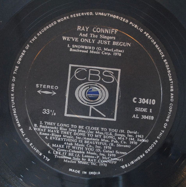 Ray Conniff And The Singers - We've Only Just Begun (Vinyl) Image