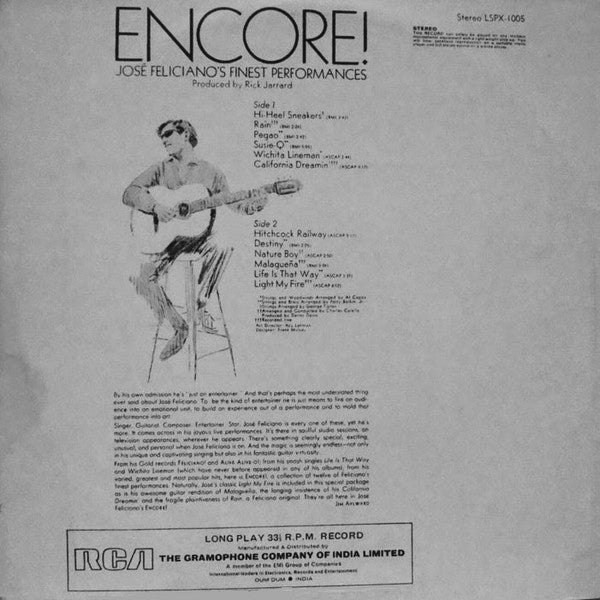 José Feliciano - Encore! Jose Feliciano's Finest Performances (Vinyl)