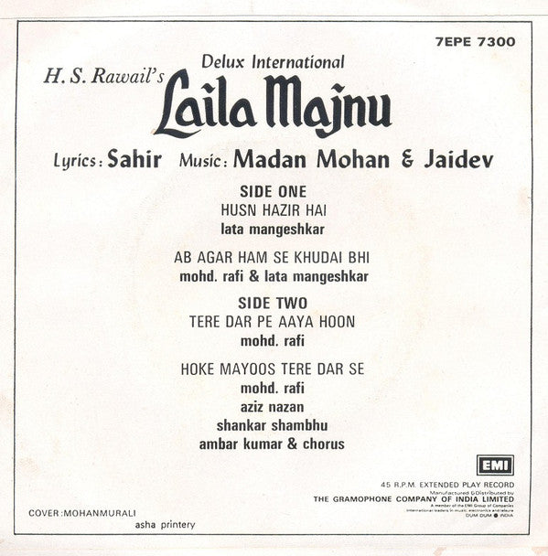 Madan Mohan & Jaidev, Sahir Ludhianvi - Laila Majnu (45-RPM) Image