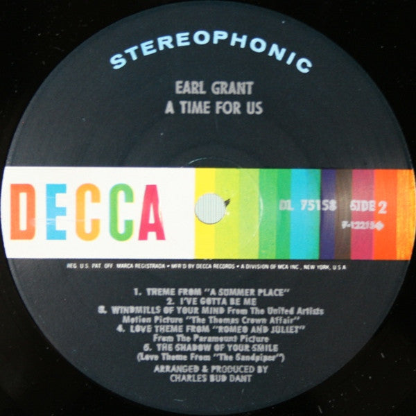 Earl Grant - A Time For Us (Vinyl) Image