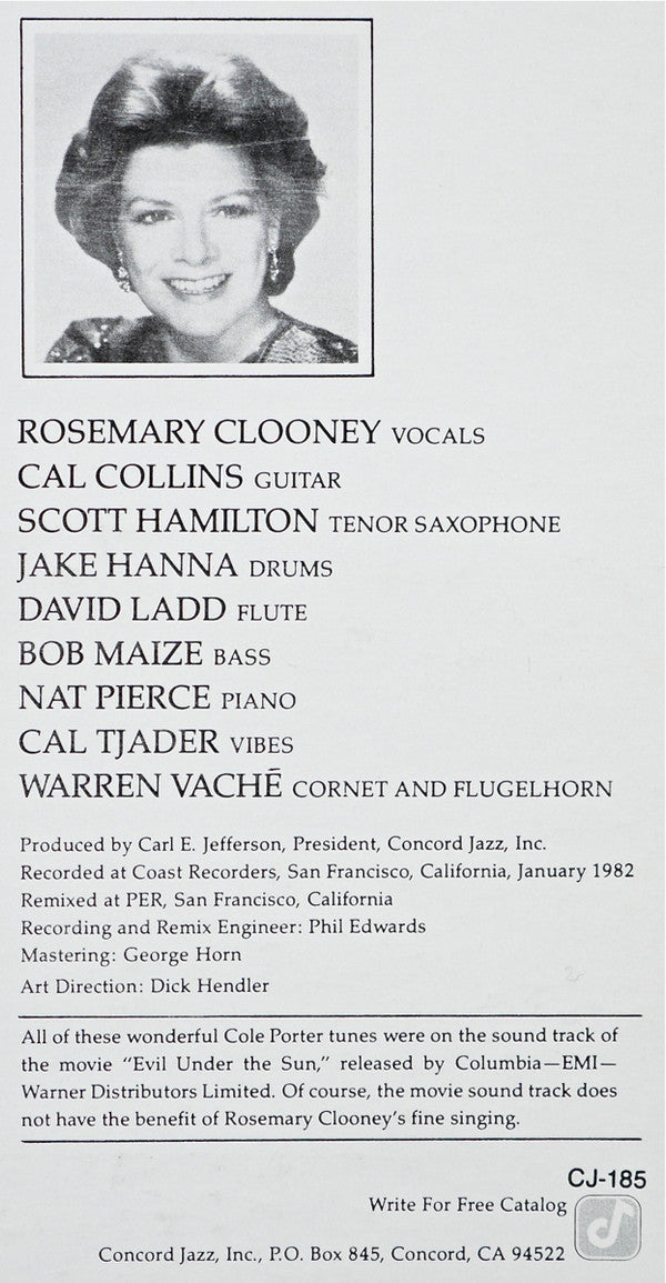 Rosemary Clooney - Rosemary Clooney Sings The Music Of Cole Porter (Vinyl) Image