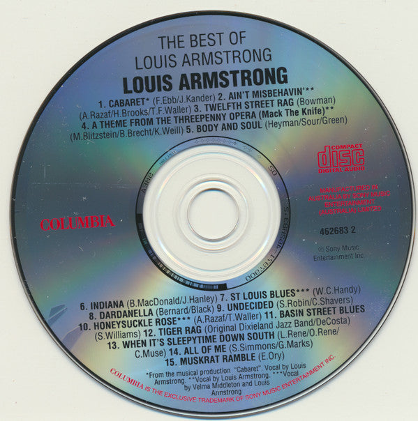 Louis Armstrong - The Best Of Louis Armstrong (CD) Image