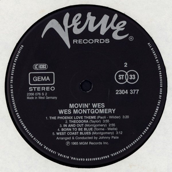 Wes Montgomery - Movin' Wes (Vinyl) Image