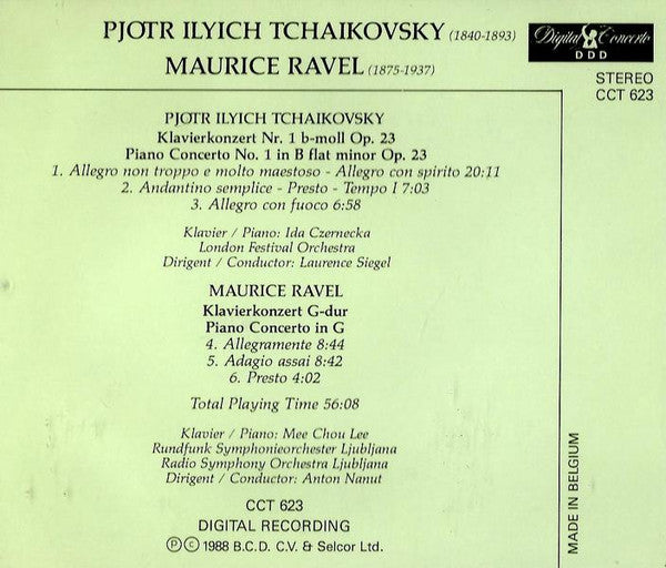 Pyotr Ilyich Tchaikovsky, Maurice Ravel - Piano Concerto No. 1 / Piano Concerto in G (CD) Image