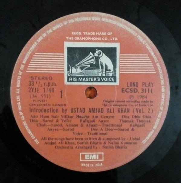 Amjad Ali Khan - Sings With The Children (Vinyl) (2 LP) Image