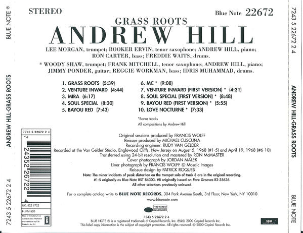 Andrew Hill - Grass Roots (CD) Image