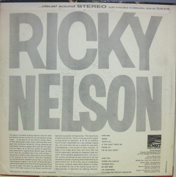 Ricky Nelson (2) - Ricky Nelson (Vinyl) Image