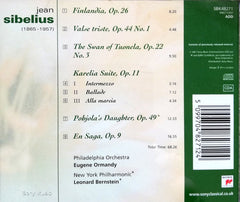 Jean Sibelius - Eugene Ormandy, Leonard Bernstein - Finlandia - Valse Triste - Swan Of Tuonela - Karelia Suite - En Saga - Pohjola's Daughter (CD)