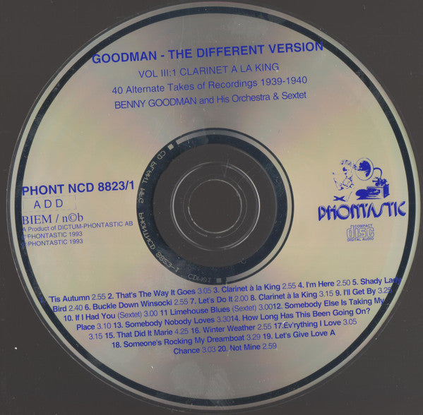 Benny Goodman - The Different Version, Vol. III: 40 Alternate Takes Of Recordings 1941 - 1942 (CD) (2 CD) Image