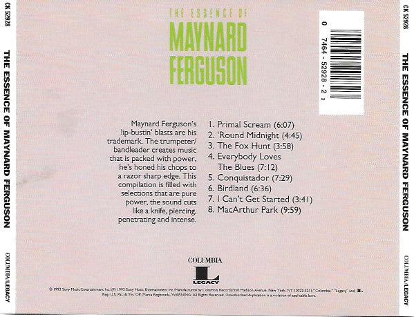 Maynard Ferguson - The Essence Of Maynard Ferguson (CD) Image