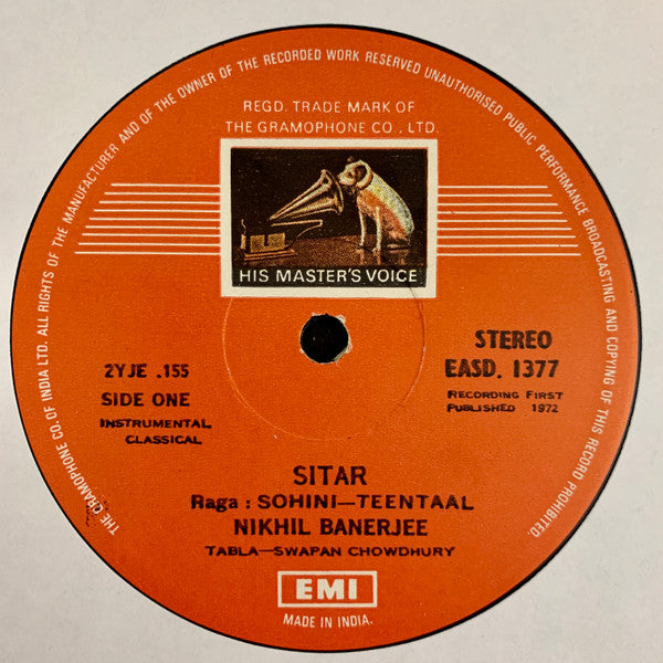Nikhil Banerjee - Raga Soheni / Raga Megh (Vinyl)