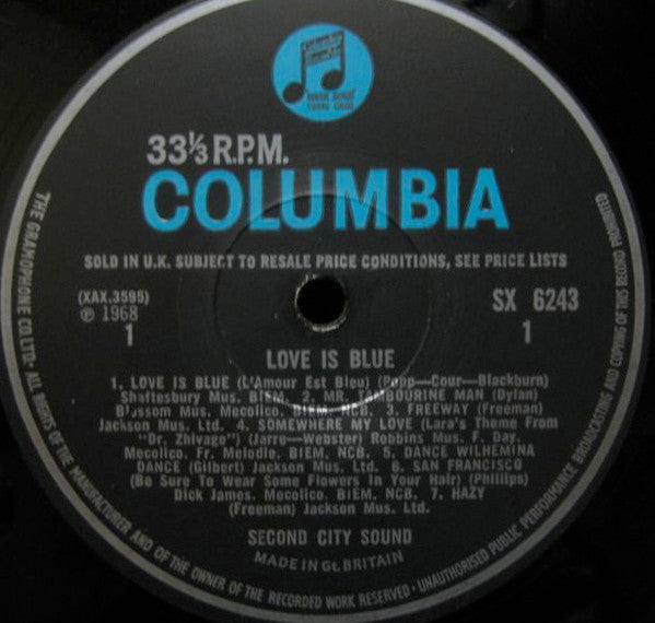 Second City Sound - Love Is Blue (Vinyl) Image