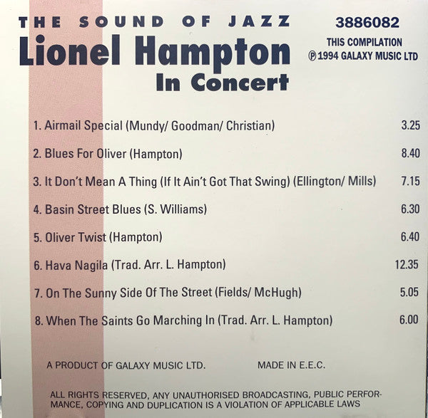 Lionel Hampton - Lionel Hampton In Concert (CD) Image