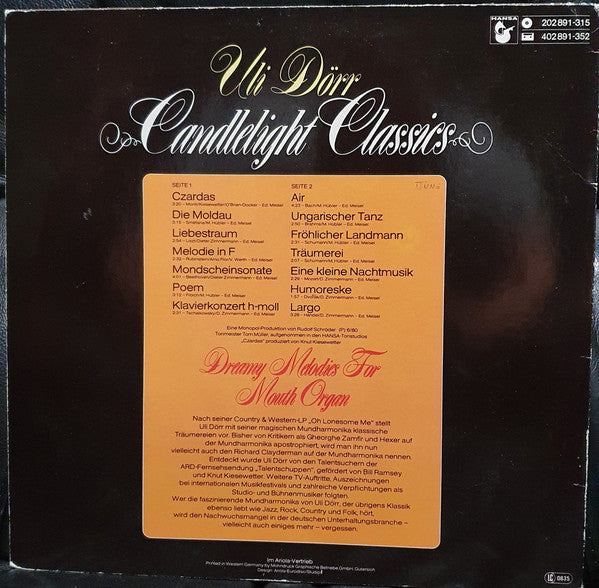 Uli Dorr - Candlelight Classics (Vinyl) Image