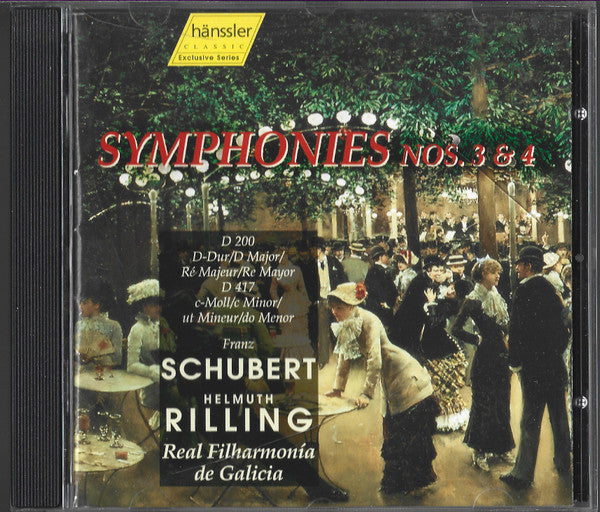 Franz Schubert, Helmuth Rilling, Real Filharmonía De Galicia - Symphonies Nos. 3 & 4 (CD)