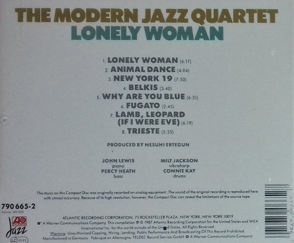 Modern Jazz Quartet, The - Lonely Woman (CD) Image