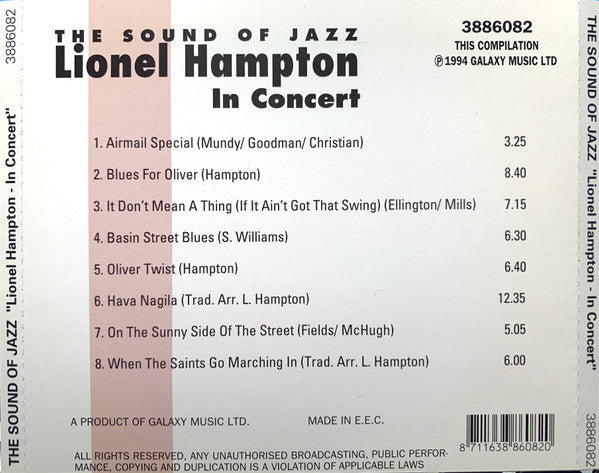 Lionel Hampton - Lionel Hampton In Concert (CD) Image