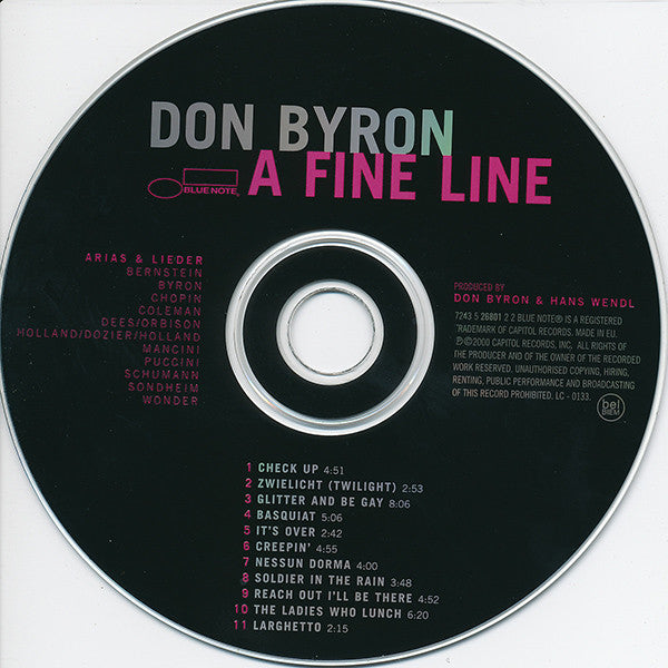 Don Byron - A Fine Line:  Arias & Lieder (CD)