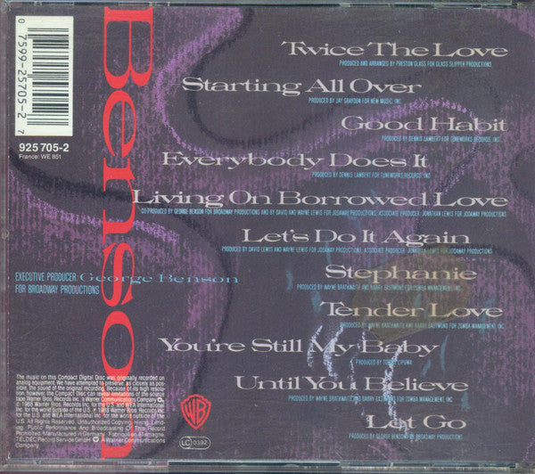 George Benson - Twice The Love (CD) Image