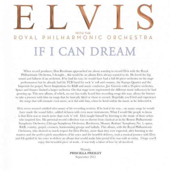 Elvis Presley With Royal Philharmonic Orchestra, The - The Wonder Of You & If I Can Dream (CD) (2)