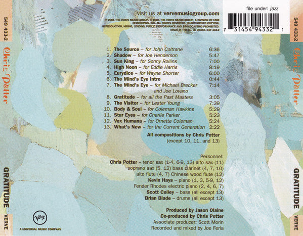 Chris Potter (2) - Gratitude (CD)