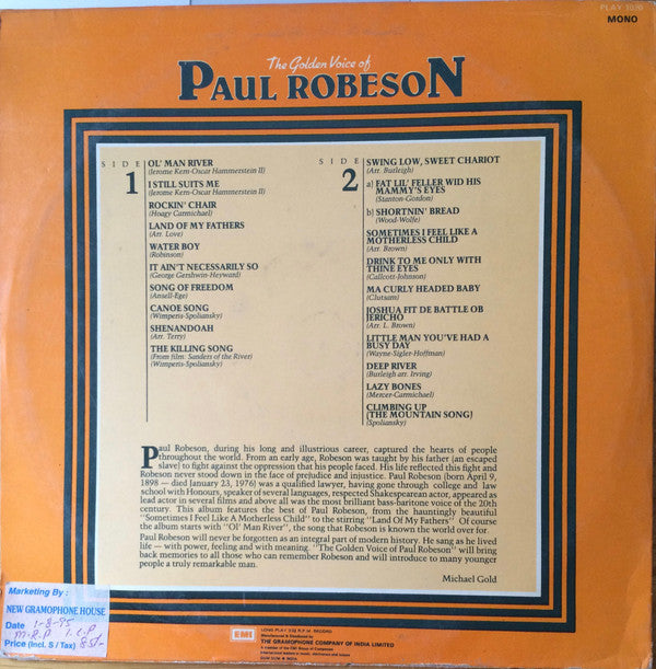 Paul Robeson - The Golden Voice Of Paul Robeson (Vinyl)