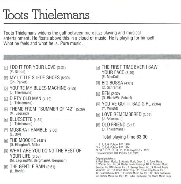 Toots Thielemans - The Silver Collection (CD) Image