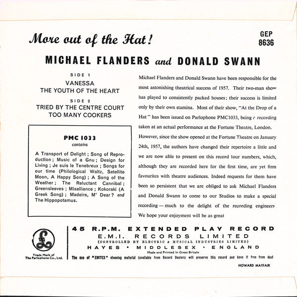Flanders & Swann - More Out Of The Hat! (45-RPM) Image