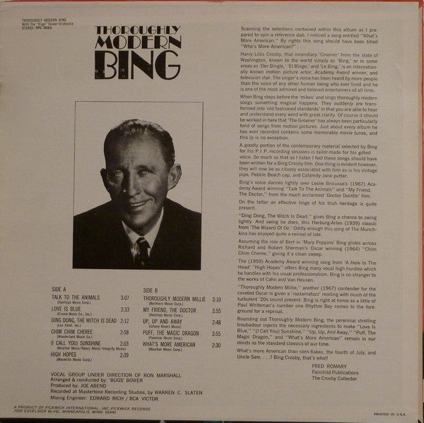 Bing Crosby With The "Bugs" Bower's Orchestra - Thoroughly Modern Bing (Vinyl) Image