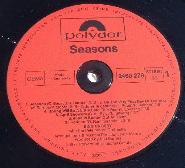 Bing Crosby - Seasons (Vinyl) Image