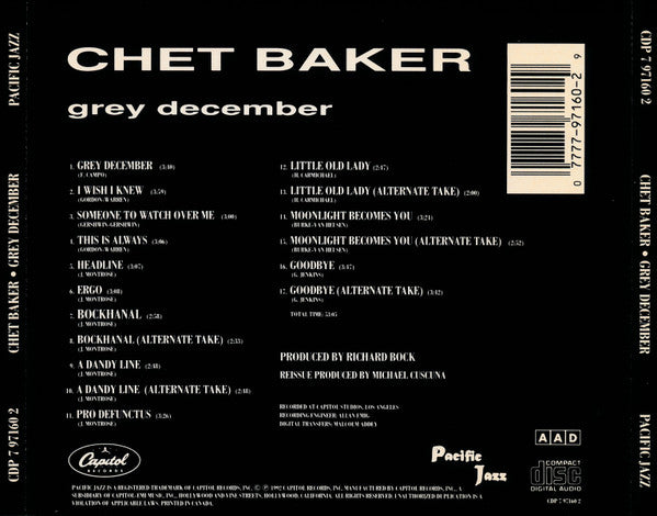 Chet Baker - Grey December (CD) Image