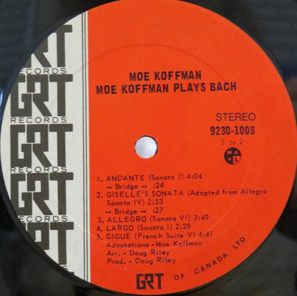 Moe Koffman - Moe Koffman Plays Bach (Vinyl)