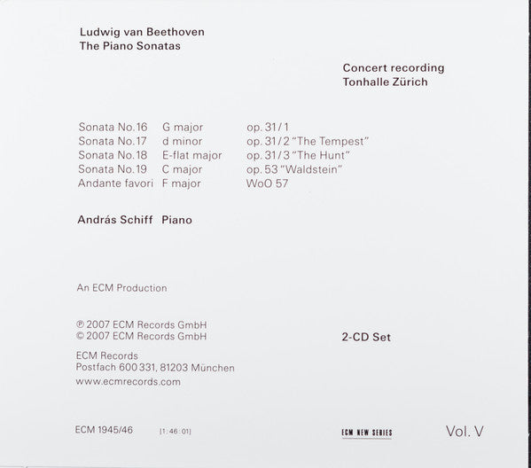 Ludwig van Beethoven - András Schiff - The Piano Sonatas, Volume V - Sonatas Opp. 31 And 53 (CD) (2)